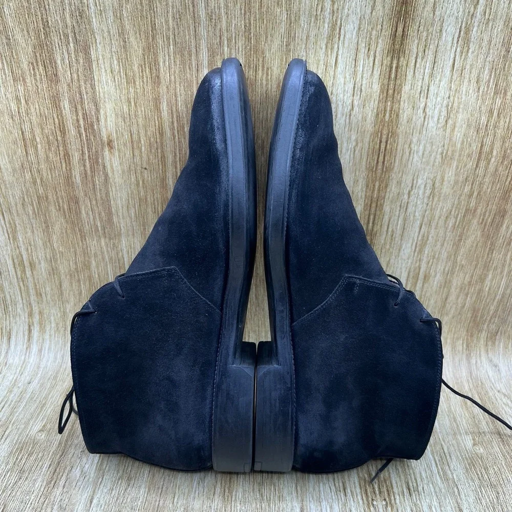 Salvatore Ferragamo Studio Chukka Boots Men's Size 9.5 EEE Black Suede Shoes